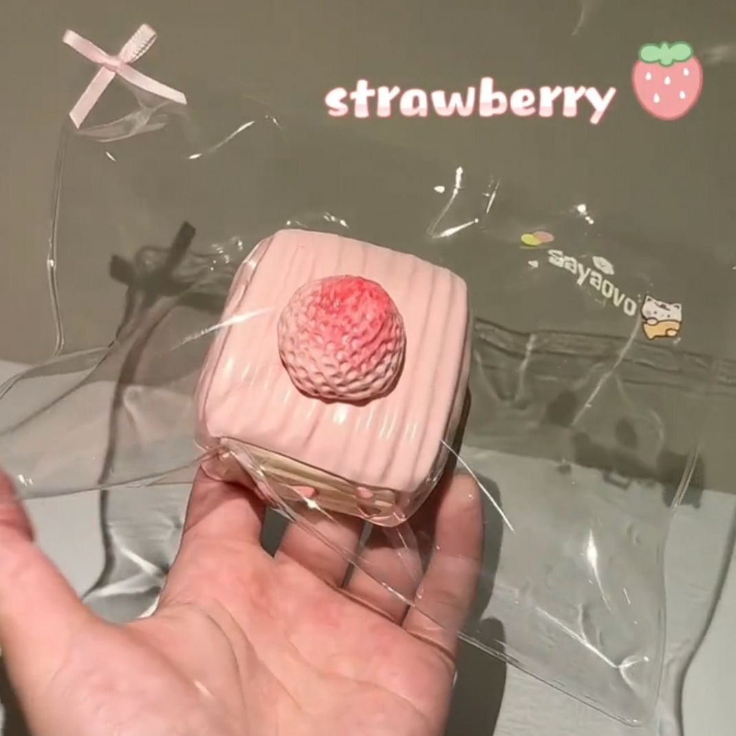 Strawberry Chocolate Square Cake Squishy