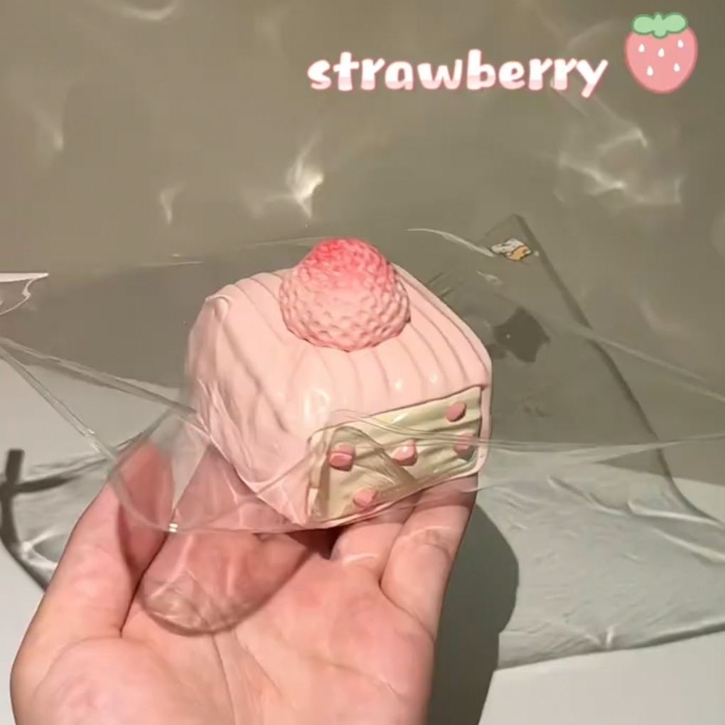 Strawberry Chocolate Square Cake Squishy